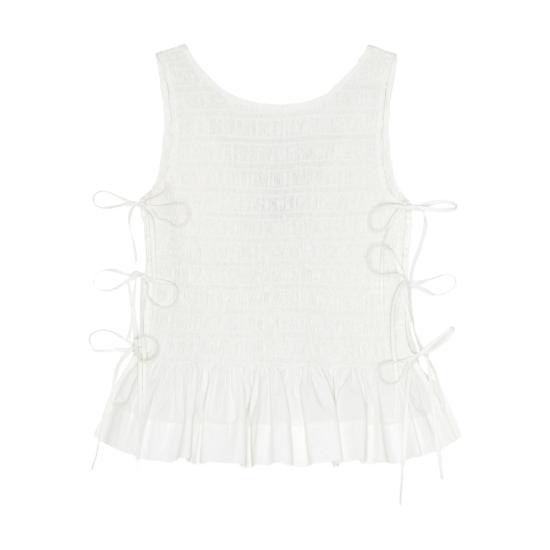 26SS 가니 코튼 스모크 타이 탑 W0886 151 WHITE