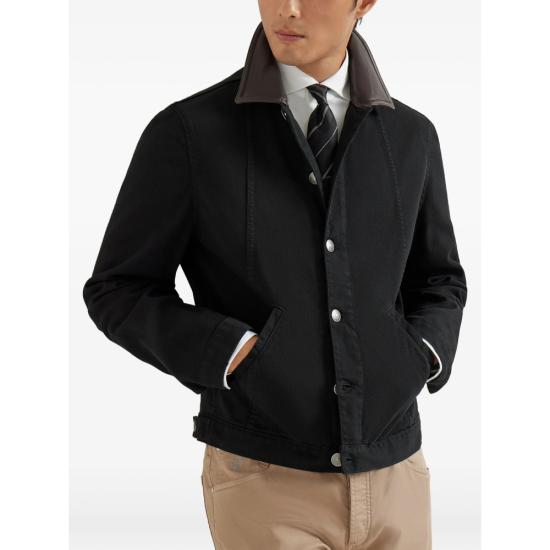 26SS 브루넬로 쿠치넬리 가먼트 다이 재킷 M277P6911 CNP22 BLACK BROWN - BRUNELLO CUCINELLI