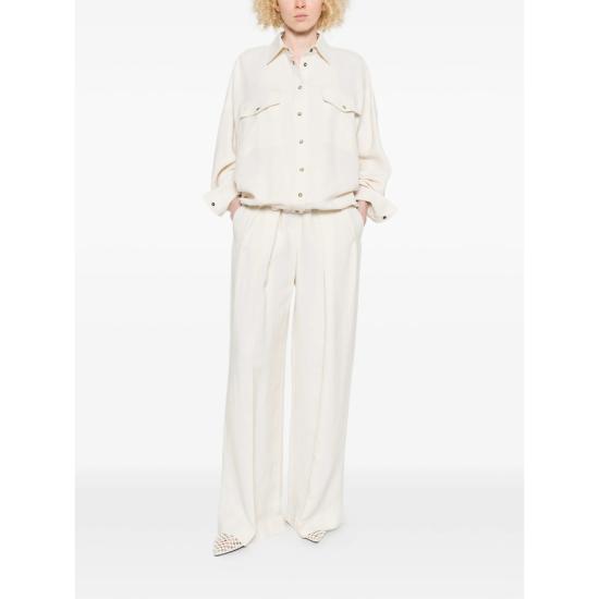 26SS 브루넬로 쿠치넬리 팔라초 팬츠 MH126P8512 C579 WHITE - BRUNELLO CUCINELLI