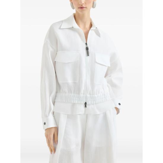 26SS 브루넬로 쿠치넬리 봄버 자켓 MQ986EJ706 C001 WHITE - BRUNELLO CUCINELLI