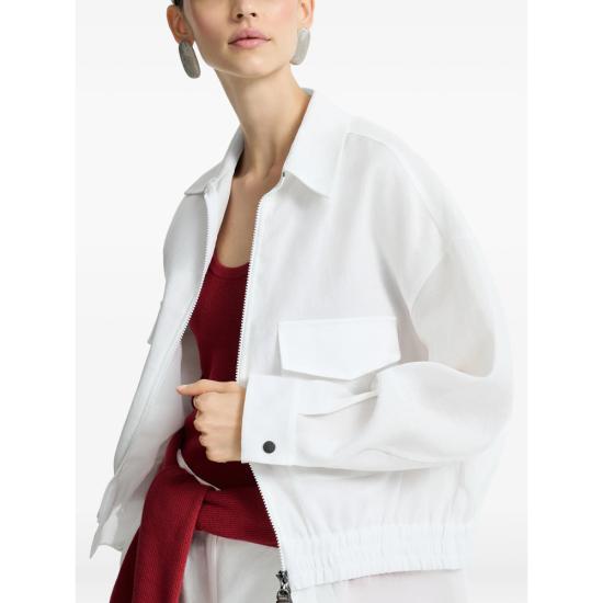 26SS 브루넬로 쿠치넬리 봄버 자켓 MQ986EJ706 C001 WHITE - BRUNELLO CUCINELLI