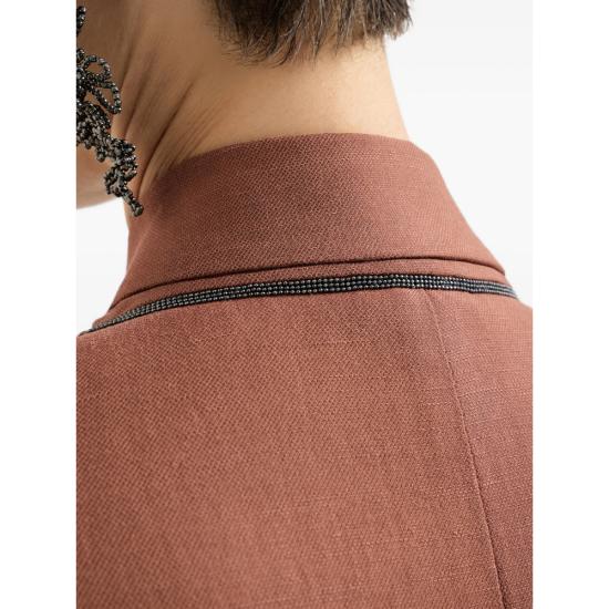 26SS 브루넬로 쿠치넬리 모닐리 비스코스 & 리넨 플루이드 트윌 블레이저 MH1267591 C4182 ORANGE - BRUNELLO CUCINELLI