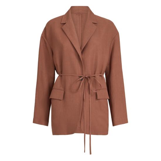 26SS 브루넬로 쿠치넬리 모닐리 비스코스 & 리넨 플루이드 트윌 블레이저 MH1267591 C4182 ORANGE