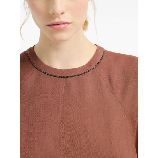 26SS 브루넬로 쿠치넬리 미디 원피스 MH126AFR72 C4182 ORANGE - BRUNELLO CUCINELLI