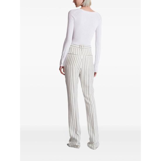 26SS 발망 플레어 팬츠 GF1PN220 VI61 GPP WHITE BLACK - BALMAIN