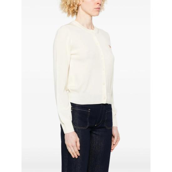 26SS 메종키츠네 베이비 폭스 메리노 레귤러 가디건 PW00502KT1181 PUECR NEUTRALS - MAISON KITSUNE