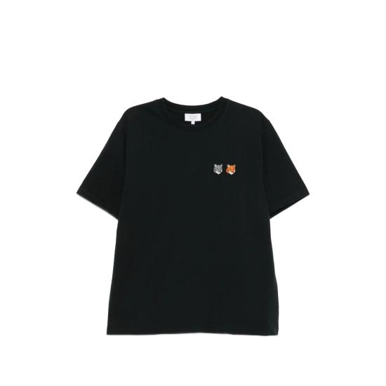 26SS 메종키츠네 더블 폭스 헤드 컴포트 티셔츠 OM011CFKJ7025 ANTHR BLACK