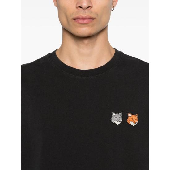 26SS 메종키츠네 더블 폭스 헤드 컴포트 티셔츠 OM011CFKJ7025 ANTHR BLACK - MAISON KITSUNE