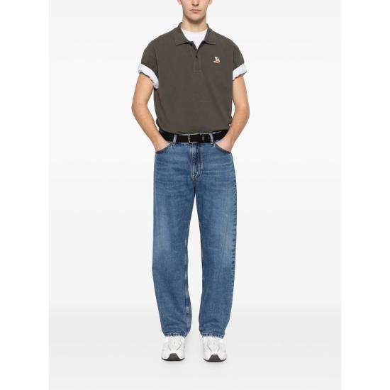 26SS 메종키츠네 폴로 티셔츠 QM00201KP0001 BELUG BROWN - MAISON KITSUNE