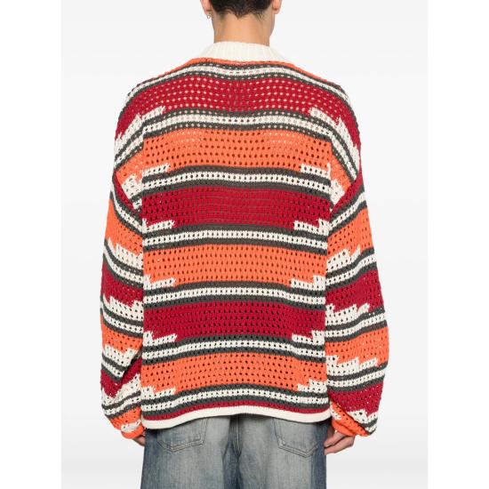 26SS 데일리 페이퍼 폴로 티셔츠 2610005 KENTE STRI REDTI RED ORANGE - DAILY PAPER