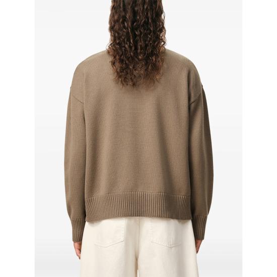 26SS 아미 ADC 울 & 코튼 크루넥 하트 스웨터 UKS859 KN0156 A117 NEUTRALS - AMI