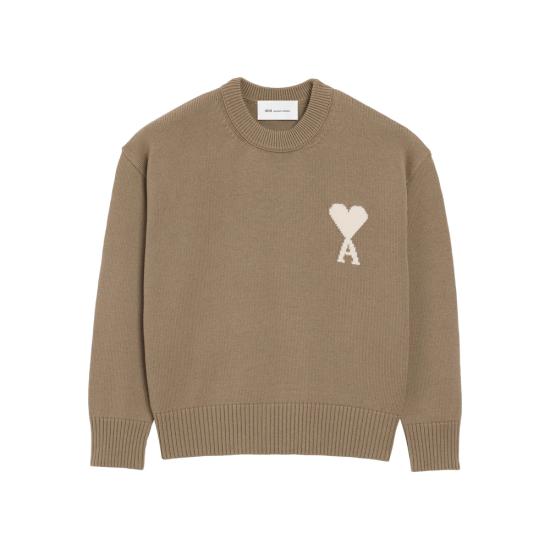 26SS 아미 ADC 울 & 코튼 크루넥 하트 스웨터 UKS859 KN0156 A117 NEUTRALS