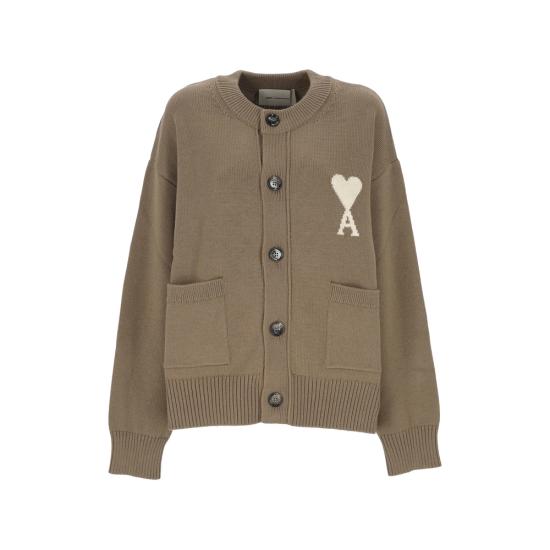 26SS 아미 ADC 울 크루넥 하트 가디건 UKC381 KN0156 A117 NEUTRALS