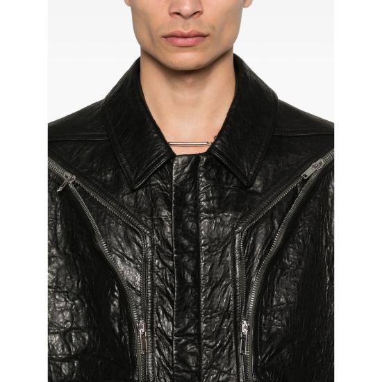 26SS 릭 오웬스 바이커 자켓 RU01F2795 LBE 09 BLACK - RICK OWENS