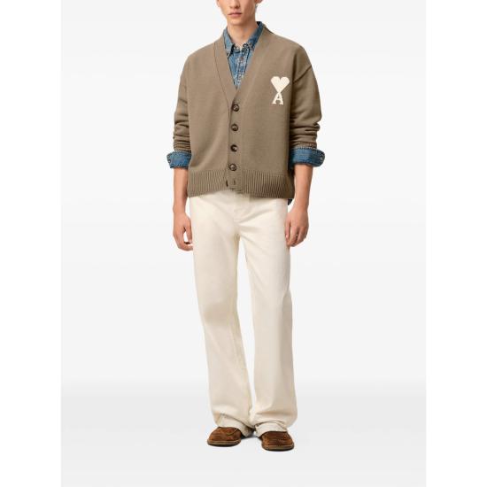 26SS 아미 울 드 하트 가디건 UKC380 KN0156 A117 BROWN - AMI