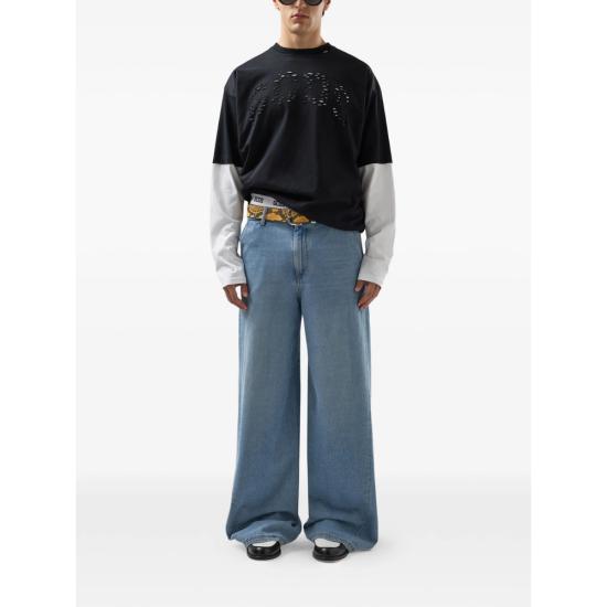 26SS 지씨디에스 탑 C1MBQC077J080 BLKWH BLACK WHITE - GCDS