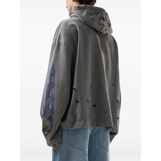 26SS 지씨디에스 후드 티셔츠 C1MWQE129F034 ANTHR GREY BLUE - GCDS