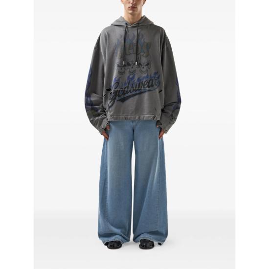 26SS 지씨디에스 후드 티셔츠 C1MWQE129F034 ANTHR GREY BLUE - GCDS