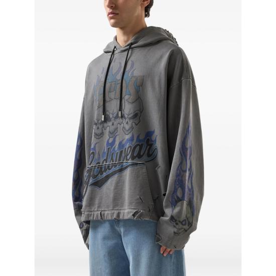 26SS 지씨디에스 후드 티셔츠 C1MWQE129F034 ANTHR GREY BLUE - GCDS