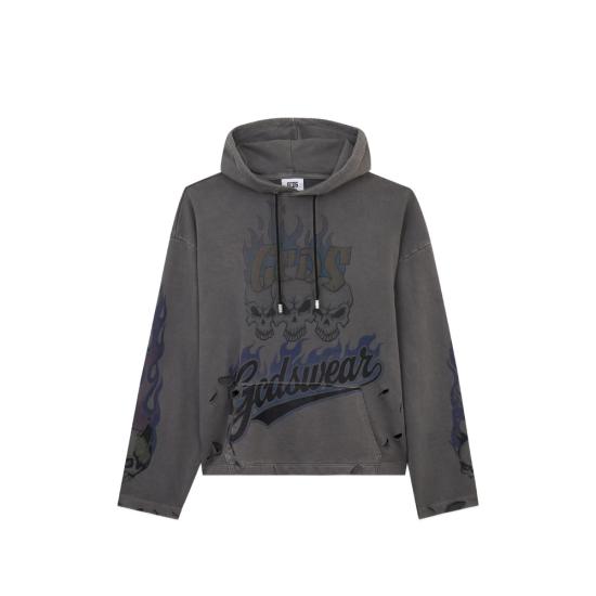 26SS 지씨디에스 후드 티셔츠 C1MWQE129F034 ANTHR GREY BLUE