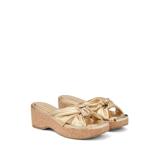 26SS 지미추 뮬/슬리퍼 AVENUE WEDGE 50 MNA GOLD - JIMMY CHOO