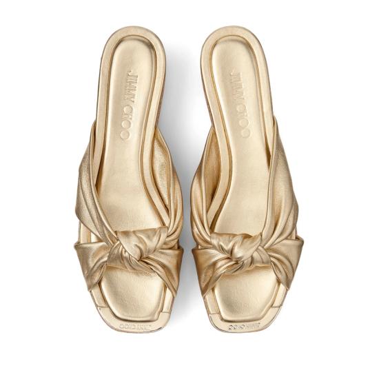 26SS 지미추 뮬/슬리퍼 AVENUE WEDGE 50 MNA GOLD - JIMMY CHOO