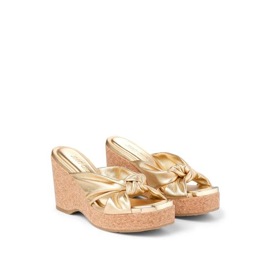 26SS 지미추 샌들 AVENUE WEDGE 110 MNA GOLD - JIMMY CHOO