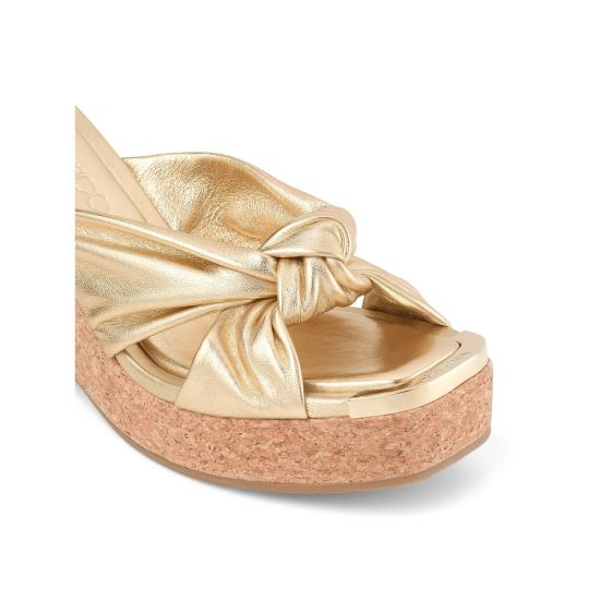 26SS 지미추 샌들 AVENUE WEDGE 110 MNA GOLD - JIMMY CHOO