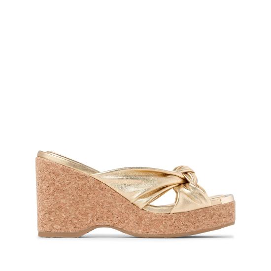 26SS 지미추 샌들 AVENUE WEDGE 110 MNA GOLD