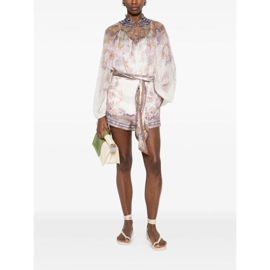 26SS 짐머만 블라우스 0991TS261 CRBLU NEUTRALS PURPLE - ZIMMERMANN