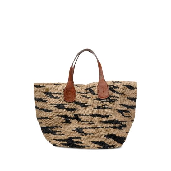 26SS 이벨리브 토트백 LAZA II ZEBRA NEUTRALS BLACK - IBELIV