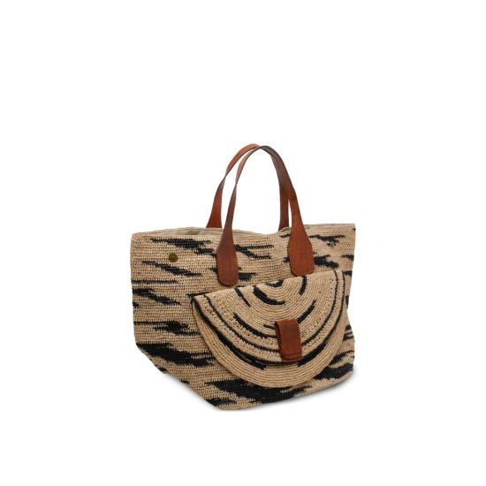 26SS 이벨리브 토트백 LAZA II ZEBRA NEUTRALS BLACK - IBELIV