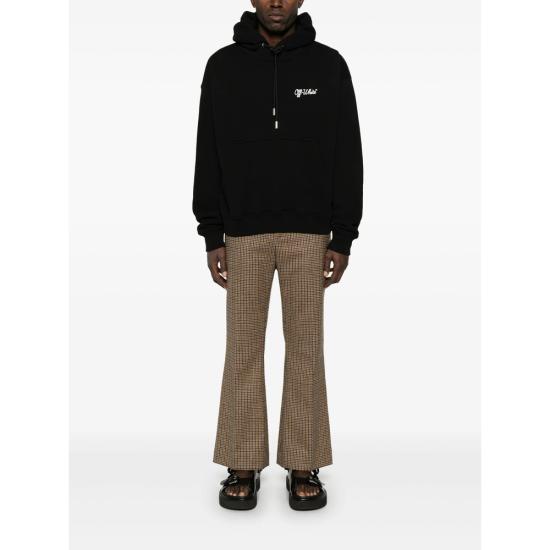 26SS 오프화이트 스크립트 스케이트 후드 티셔츠셔츠 OMBB085C99FL E019 1001 BLACK - OFF WHITE