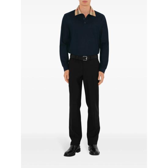 25FW 버버리 코튼 폴로셔츠 8098813 CODY LS B3590 BLUE - BURBERRY