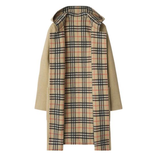 25FW 버버리 리버시블 울 후드 랩 코트 8113069 HAMPSHIRE B9368 NEUTRALS - BURBERRY