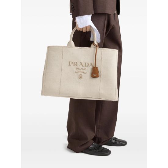 25FW 프라다 자르디니에르 엑스트라 라지 리넨 블렌드 토트백 2VG131 2CX9 F0018 NEUTRALS - PRADA