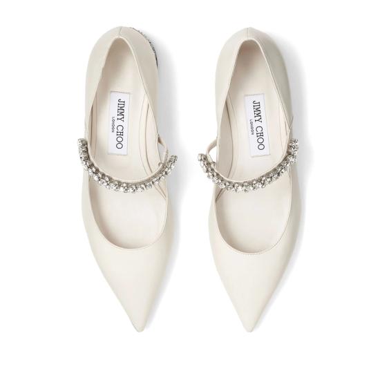 26SS 지미추 플랫 슈즈 BING PUMP FLAT NXJ LATSI WHITE - JIMMY CHOO