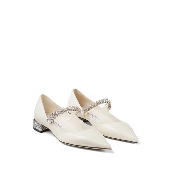 26SS 지미추 플랫 슈즈 BING PUMP FLAT NXJ LATSI WHITE - JIMMY CHOO