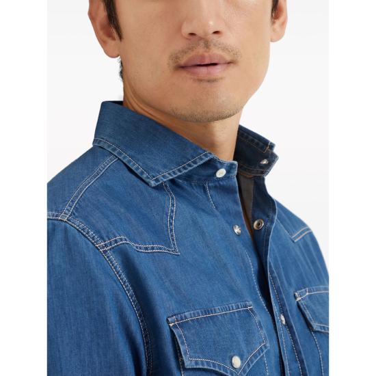 26SS 브루넬로 쿠치넬리 셔츠 MR6834008 COM47 BLUE - BRUNELLO CUCINELLI