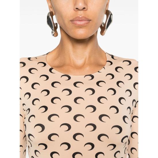 26SS 마린세르 크레센트 문 프린트 긴팔 티셔츠 WTS006A CJER0001 TA10 NEUTRALS BLACK - MARINE SERRE