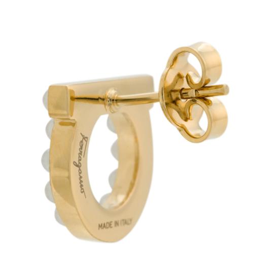 26SS 살바토레 페라가모 이어링 760125 0696581 CRORO METALLIC WHITE - SALVATORE FERRAGAMO