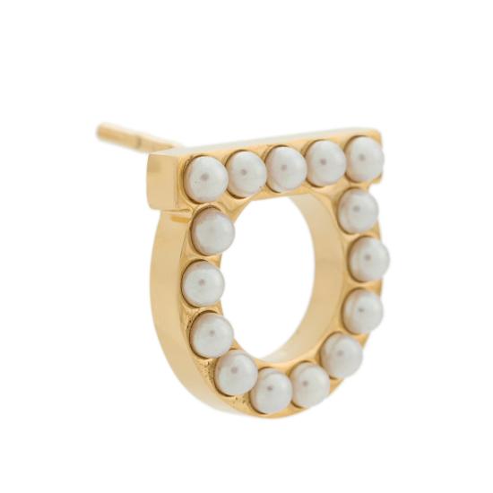 26SS 살바토레 페라가모 이어링 760125 0696581 CRORO METALLIC WHITE - SALVATORE FERRAGAMO