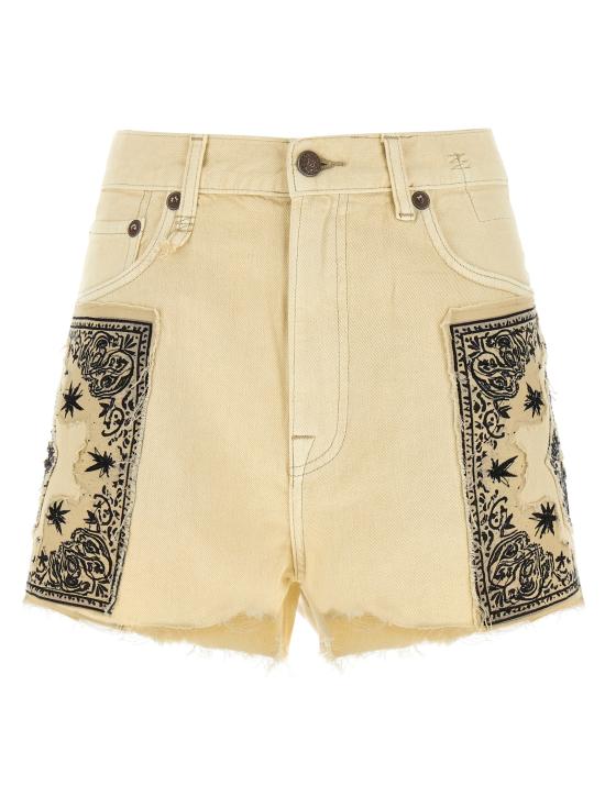 26SS 알13 숏팬츠 R13WD191D446BECRUBANDANAAPPLIQUE Beige