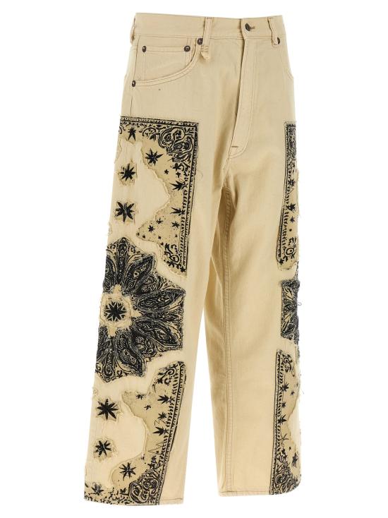 26SS 알13 데님 팬츠 R13WD211D495BECRUBANDANAAPPLIQUE Beige - R13