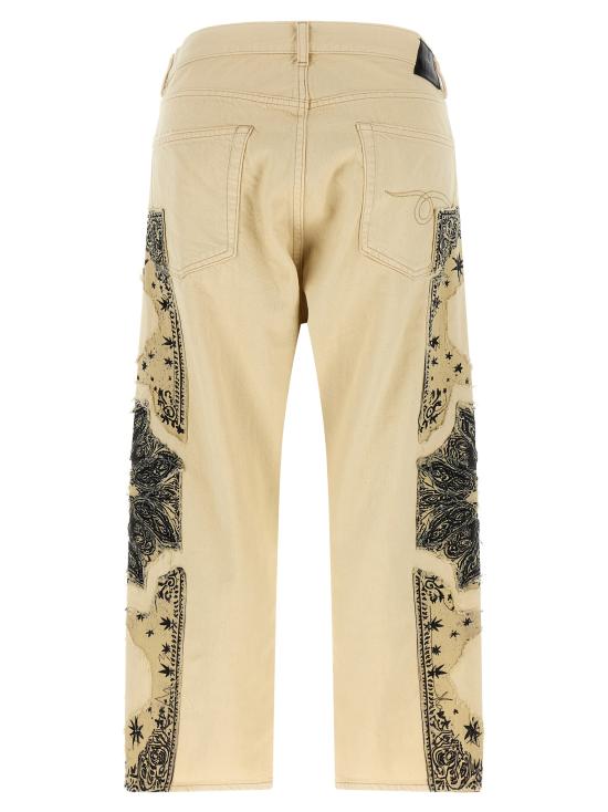 26SS 알13 데님 팬츠 R13WD211D495BECRUBANDANAAPPLIQUE Beige - R13