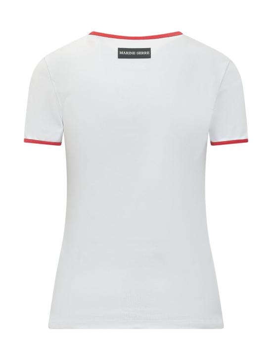 26SS 마린세르 반팔 티셔츠 UTT014ACJER0008 WH17 WHITE RED - MARINE SERRE