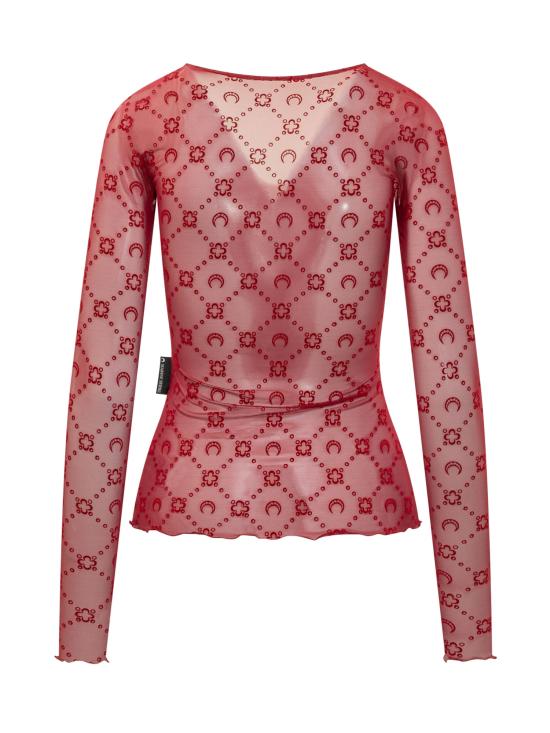 26SS 마린세르 긴팔 티셔츠 WTS018ACJER0005 RD11 RIBBON RED - MARINE SERRE