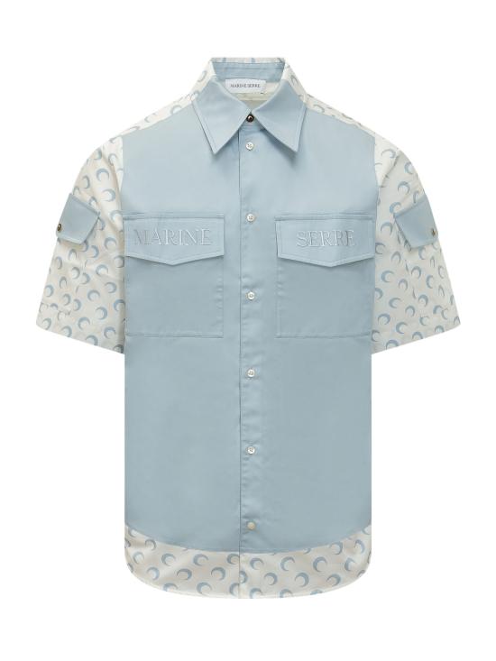 26SS 마린세르 긴팔 셔츠 MSI074ARWOV0058 WH12 WHITE LIGHT BLUE