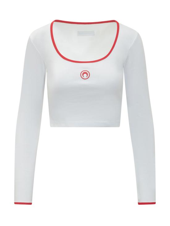 26SS 마린세르 반팔 티셔츠 WTT033ACJER0008 WH17 WHITE RED