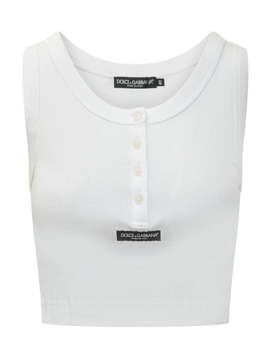 26SS 돌체앤가바나 민소매 티셔츠 F8W42TFU7AV W0800 BIANCO OTTICO